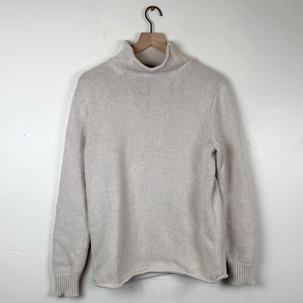 J. Crew Always cotton roll neck sweater ivory Carolyn Bessette Inspo